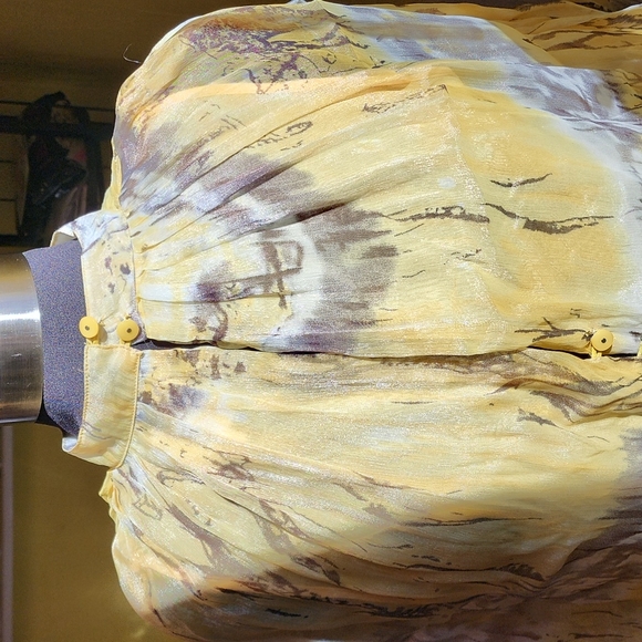 Luluria size Large Beautiful polyester see through,lining inside short sleeve - Picture 2 of 11